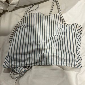 Blue stripped Albion high neck swim top
